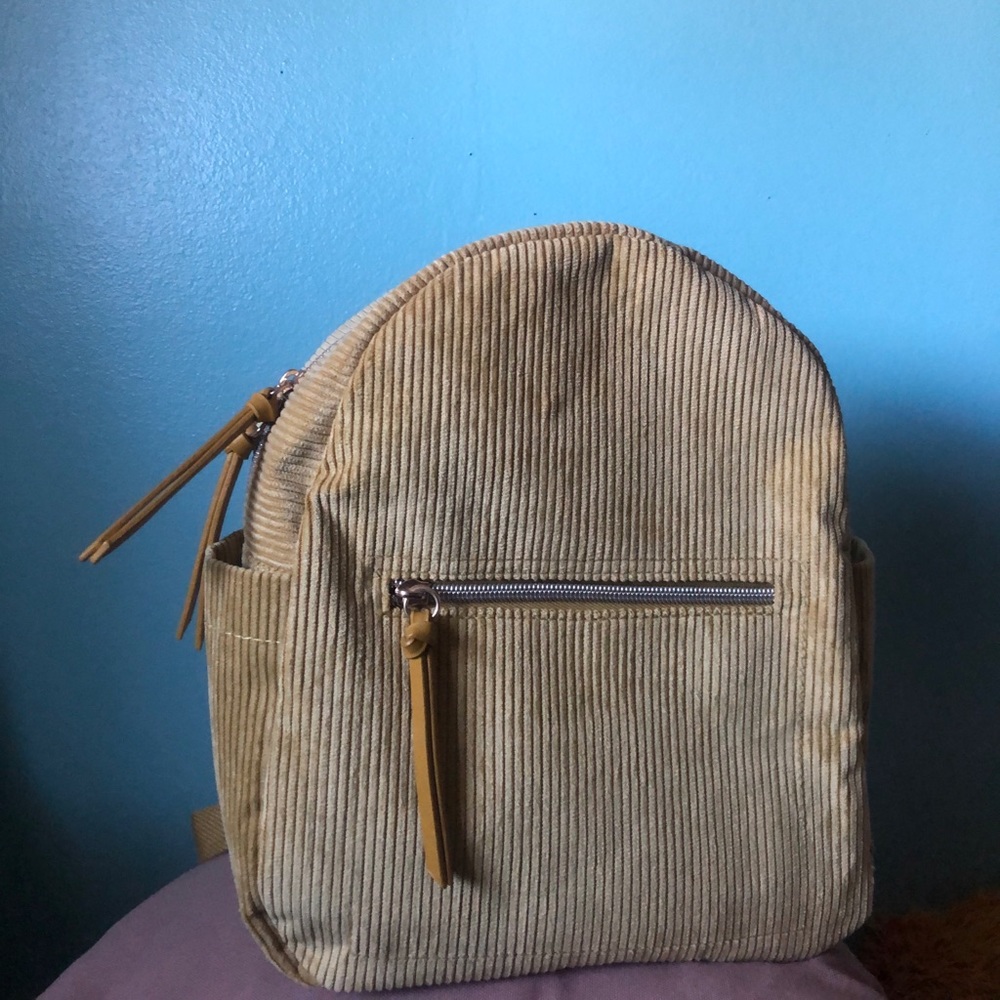Yellow Corduroy backpack